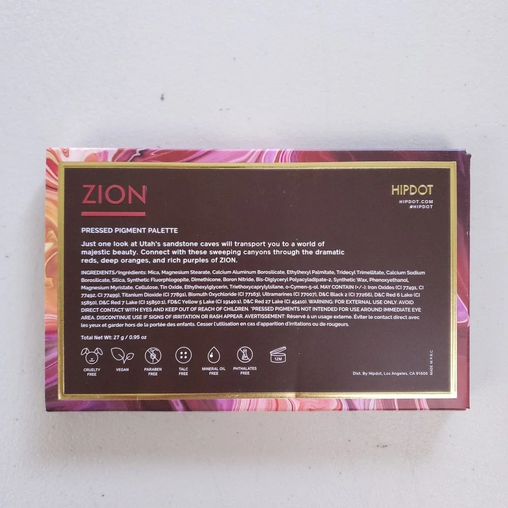 Hipdot Zion‎ Eyeshadow Palette 15 Color Pigmented Blendable Matte Shimmer Vegan